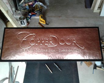 Hammered Copper Logo Sign