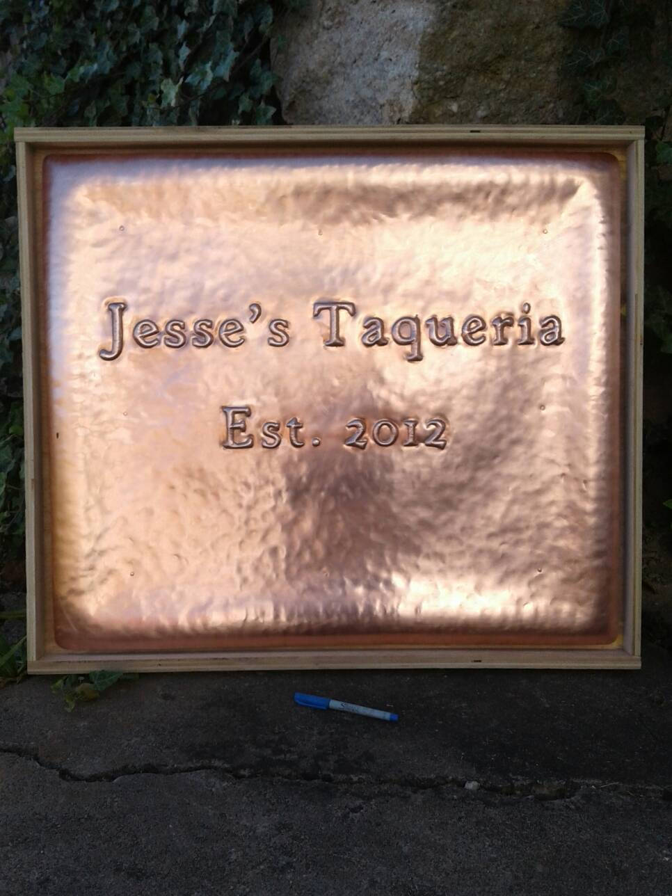 Copper Background Sign Personalized Hammered Copper Sign - Etsy