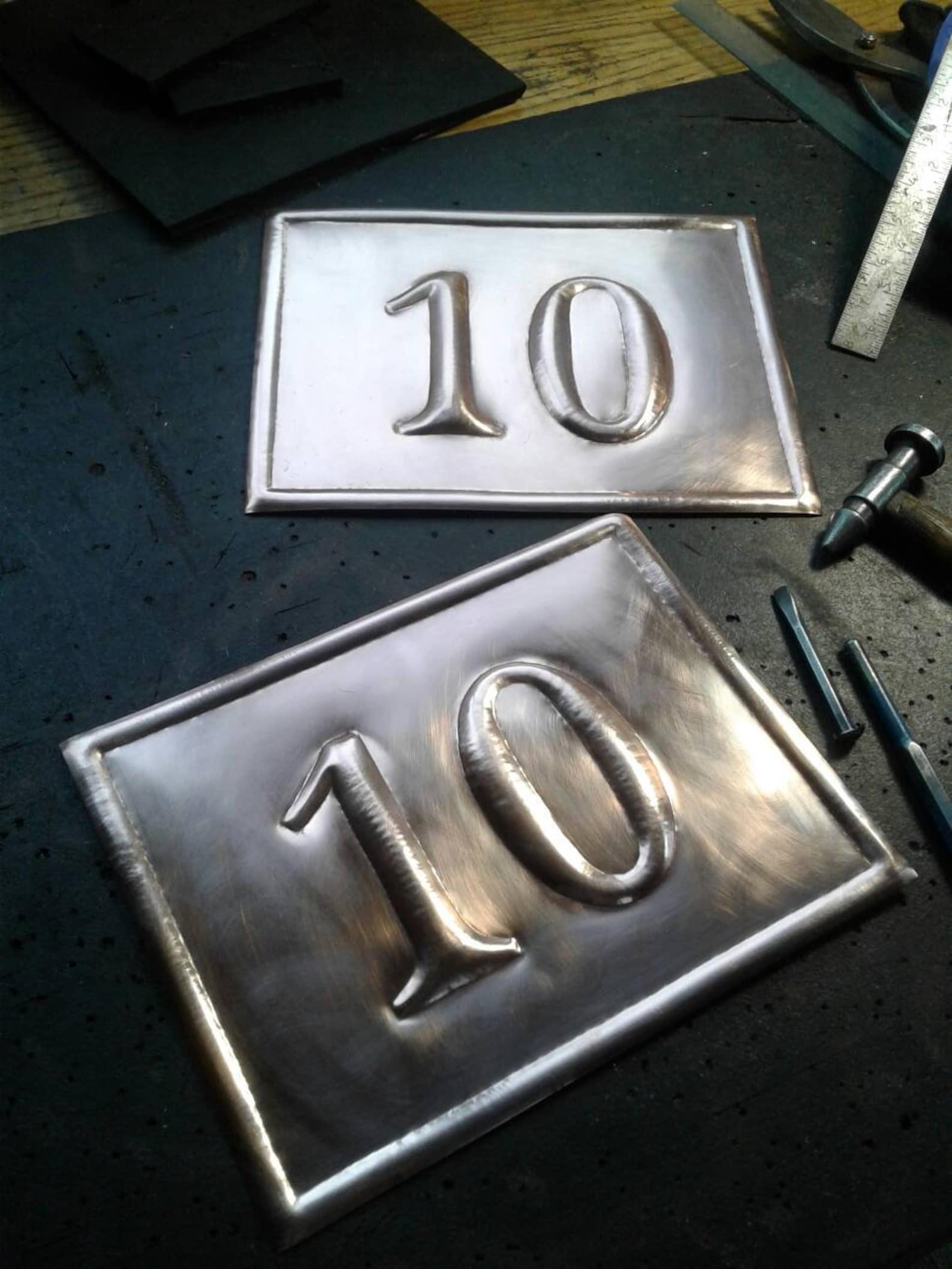 Copper House Number Sign Two Digit Pair Etsy