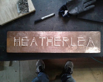 Copper House Sign Address Plaque