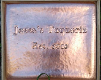 Personalized Hammered Copper Sign