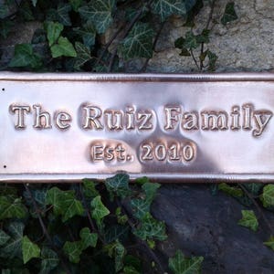 Copper House Address Sign Copper 7th wedding anniversary gift Copper Sign Address Sign House Nameplate Copper Sign Personalized Copper Gift