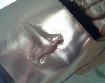 Copper Sculpture Lips Nose