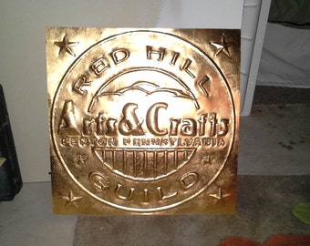 Hammered copper address sign