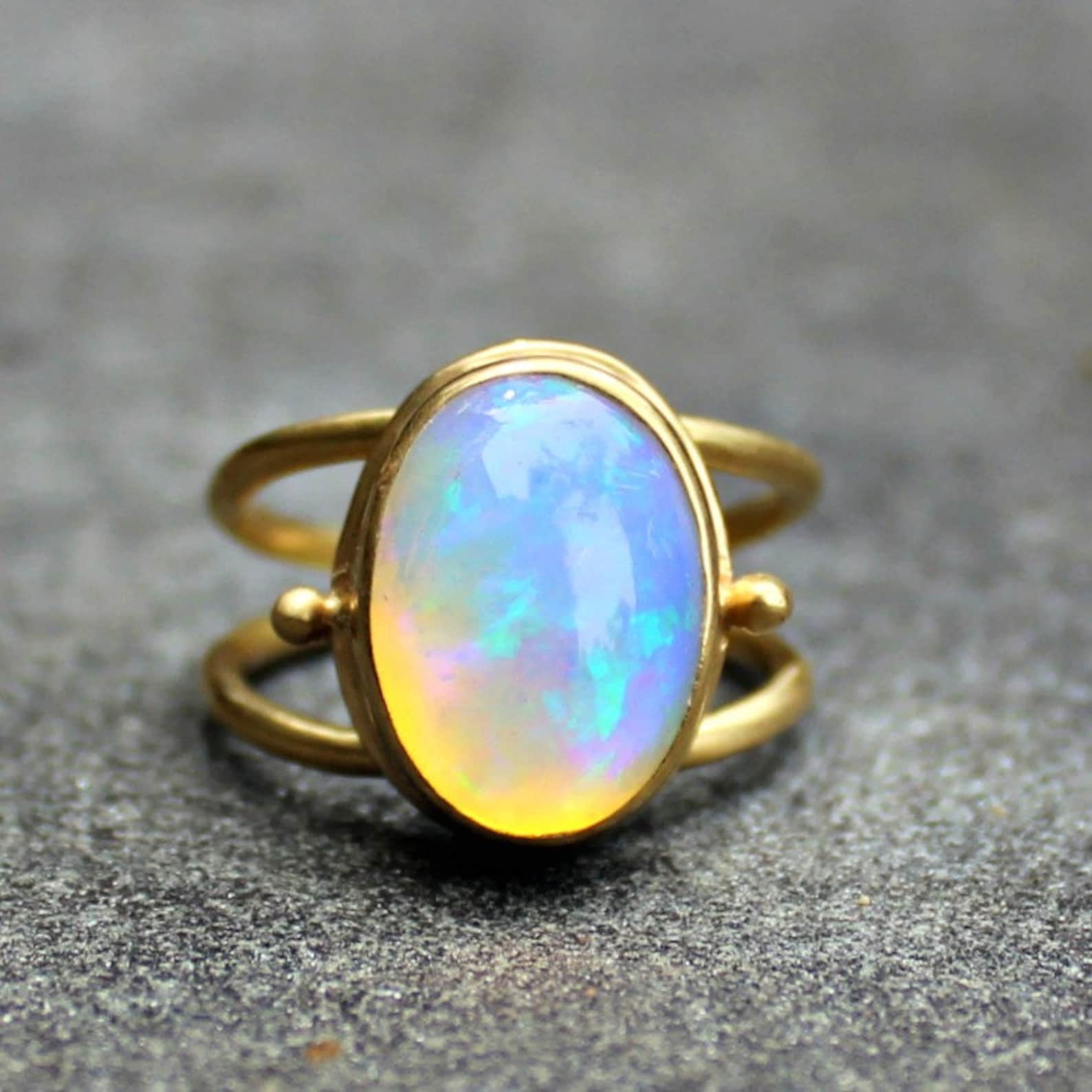 Opal Ring Opal Gold Ring Opal Ring 18 Kt Gold Ring Solid Gold Ring ...