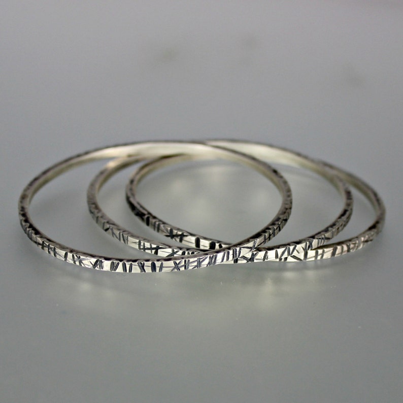 Thick sterling silver bangles Clearance