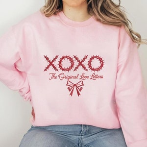 XOXO as cartas de amor originais bordado moletom cristão camisa dos namorados camisa do dia dos namorados camisa do laço dos namorados Jesus dia dos namorados