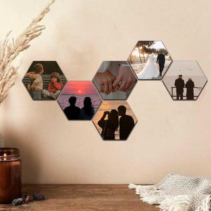 Hexagon Wood Photo Tile: Custom Laser Engraved Wall Art