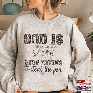 Christian Leopard Embroidered Sweatshirt: Inspirational Faith Sweater