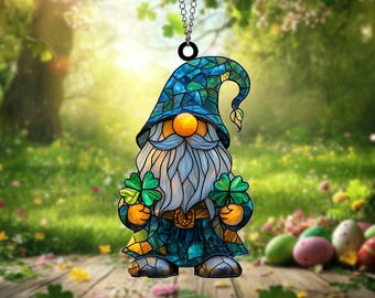 Whimsical Gnome Suncatcher Handmade Playful Window Decor Unique Gift for Gnome Lovers Perfect for Home or Garden-Themed Spaces