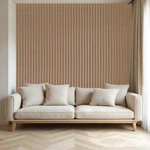 Natural Wooden Slat Wall Panels for Interior Design Modern Wide Wood Strip Cladding Decorative Wall Covering for Home and Office