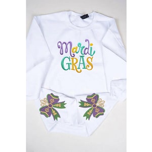 Retro Mardi Gras Embroidered Sweatshirt: Fleur De Lis Carnival Hoodie