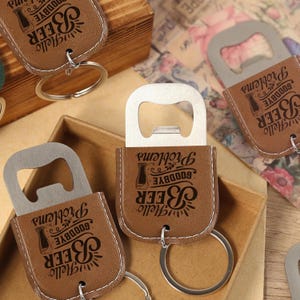 Engraved Aluminum Bottle Opener Keychain: Groomsmen Gift