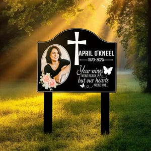 Personalized Memorial Photo Plaque: Custom Metal Grave Marker