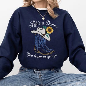 Cowgirllaarzen geborduurd sweatshirt l Cowgirllaarzen geborduurde ronde hals l Cowboylaarzen geborduurde trui l Cowboy geborduurde hoodie