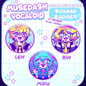 PREORDER Hatsune Miku X Musedash Round Badges!