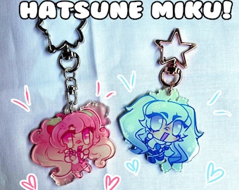 Sakura + Snow Miku Full-Bleed Acrylic Keychains