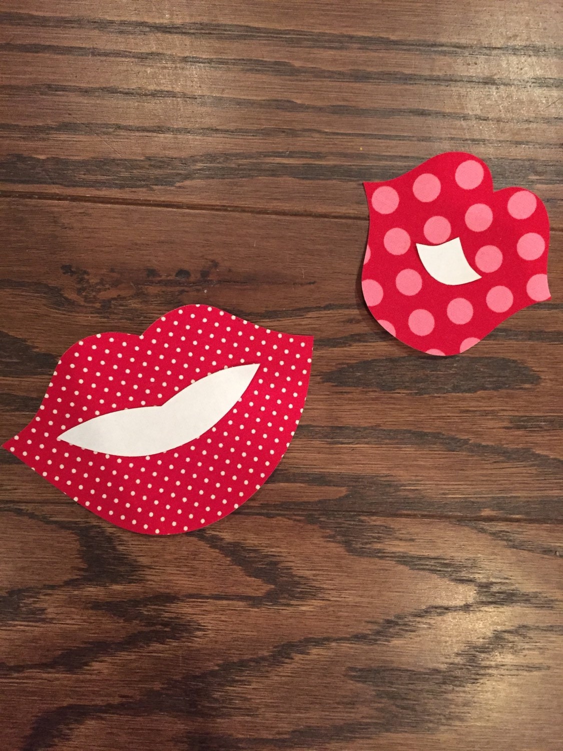 Valentine Lips Iron On Applique You Choose Fabric Etsy