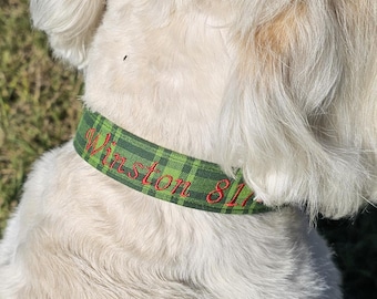 Custom Embroidered Dog Buckle Collar, 1 inch Wide, Durable & Personalized