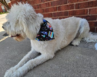 School Days Dog Reversible Bandana that Slides Over the Collar