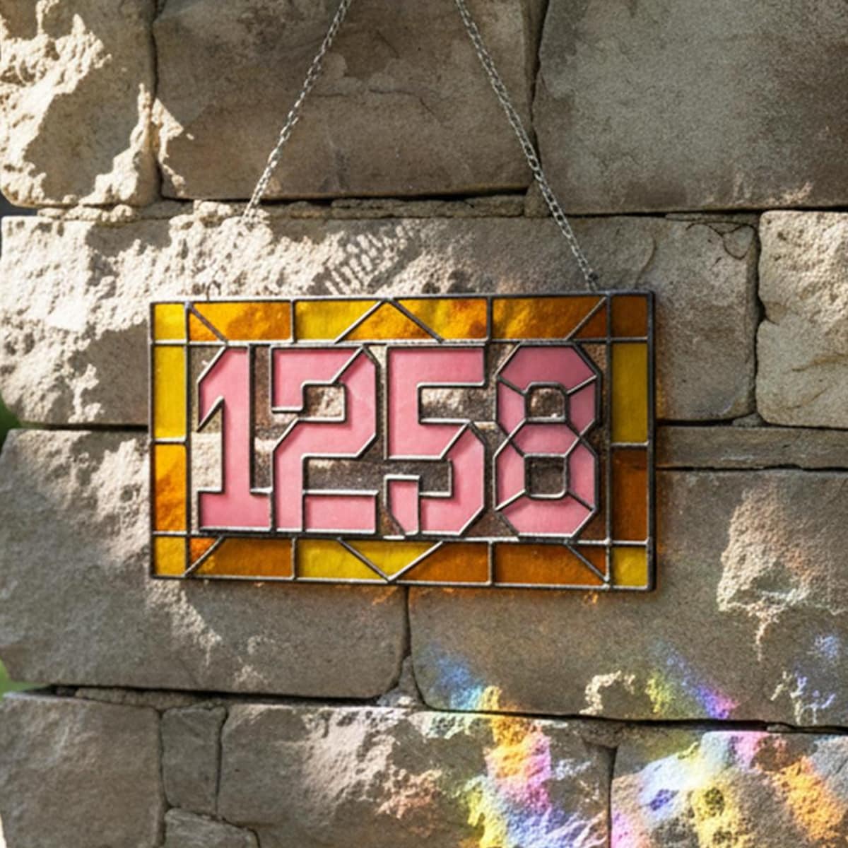 Personalized Stained Glass House Number Suncatcher