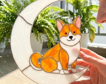 柴犬アクリル窓飾り - ハンドメイドサンセットストロールサン