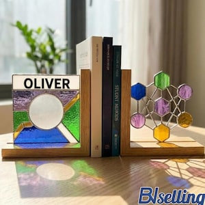 Personalized Data Scientist Stained Glass Bookend, Custom STEM Desk Decor, Handmade Analyst Graduation Gift