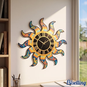 インテリア時計 sun Sun Ray Clock - Etsy