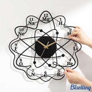 Personalized Chemistry Wall Clock, Custom Science Metal Art, STEM Gift