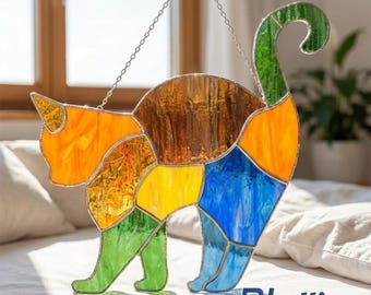 ペルシャ猫のアクリル製窓飾り - 手作りサンキャッチャー、猫好きの方