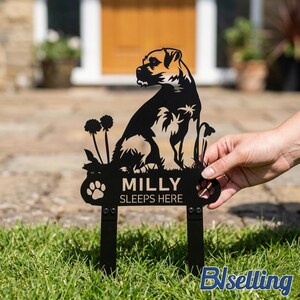 Personalized Border Terrier Metal Garden Stake | Custom Dog Memorial Gift | Outdoor Decor