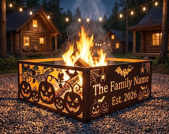 Pumpkin Fire Pit Ring Personalized, Thanksgiving Gift for Family, Custom Metal Campfire Decor, Fall Harvest Backyard Autumn Sign