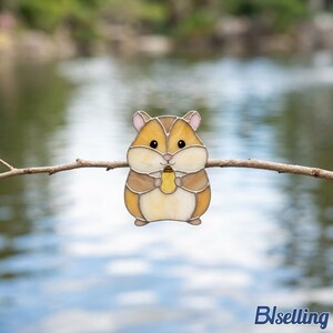 Pflanzenclip in Hamsterform aus Buntglas, Kawaii-Schreibtischdeko, süßes Nager-Geschenk für Teenager-Mädchen