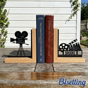 Filmtheater Metallbuchstützen, benutzerdefinierter Name Kinoregaldekor, Unterhaltungsbuchständer