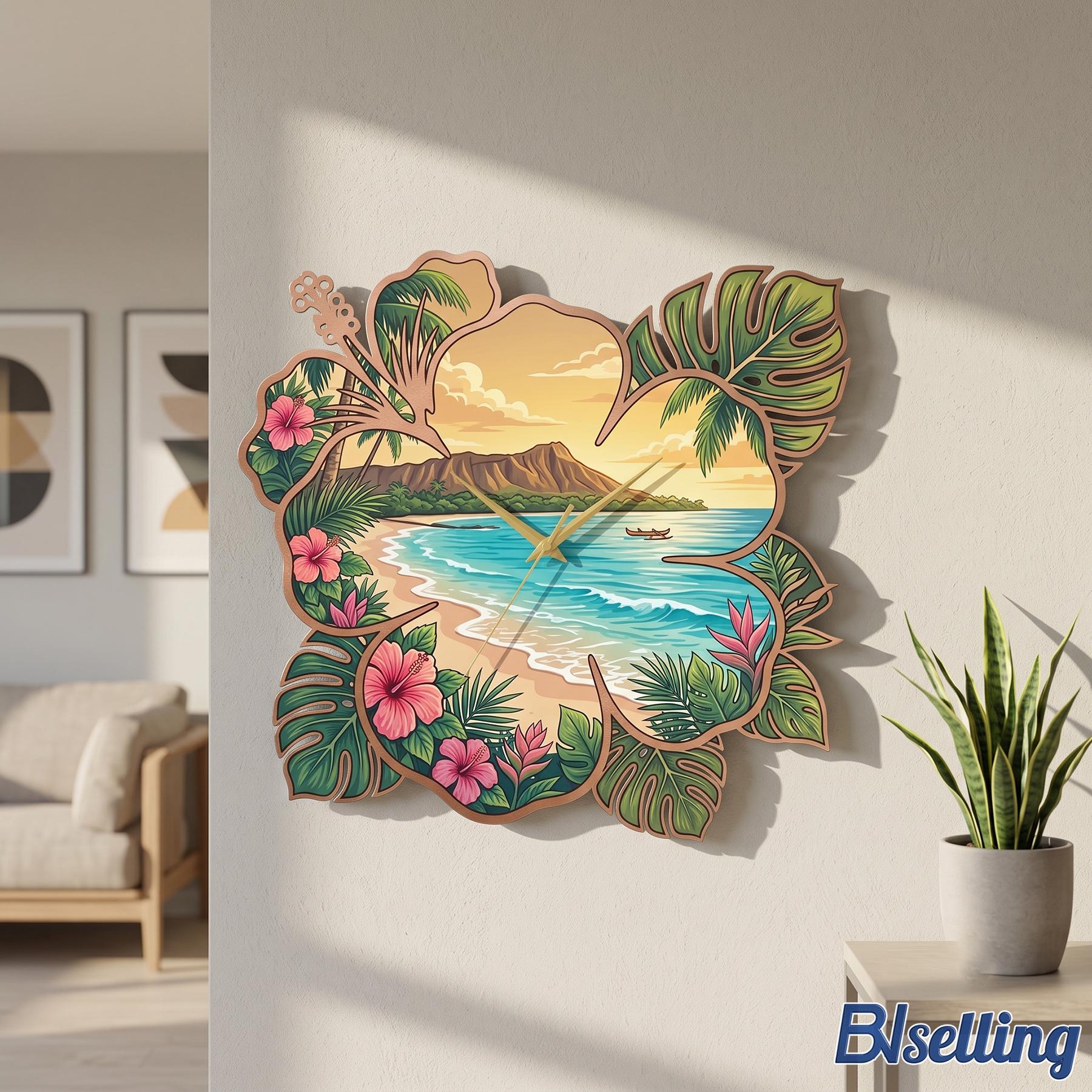 Hawaiian Wall Clock - Etsy