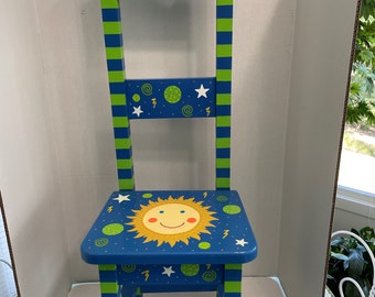 Childs Blue & Green Whimsical Magical Thinking Chair