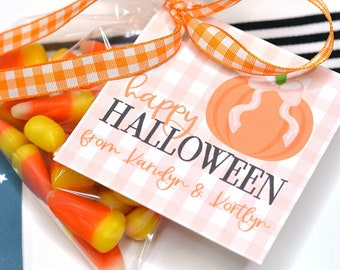 Editable Halloween Favor Tags / Pumpkin Gift Tags / Trick Or Treat Favor Tags Download / School Halloween Tag / Teacher Halloween Gift Tag