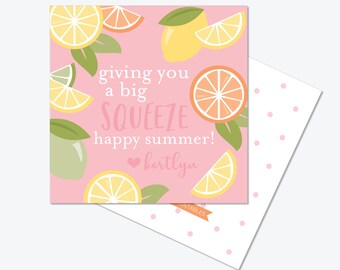 Printable Summer Printable / Big Squeeze End of School Printable Tag / Citrus Printable / School Summer / Summer Gift Tag