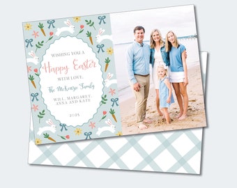 Bunny Easter Card Digital Download / Instant Download Easter Card / Printable Easter Photo Card / Editable Easter Cards with Photo