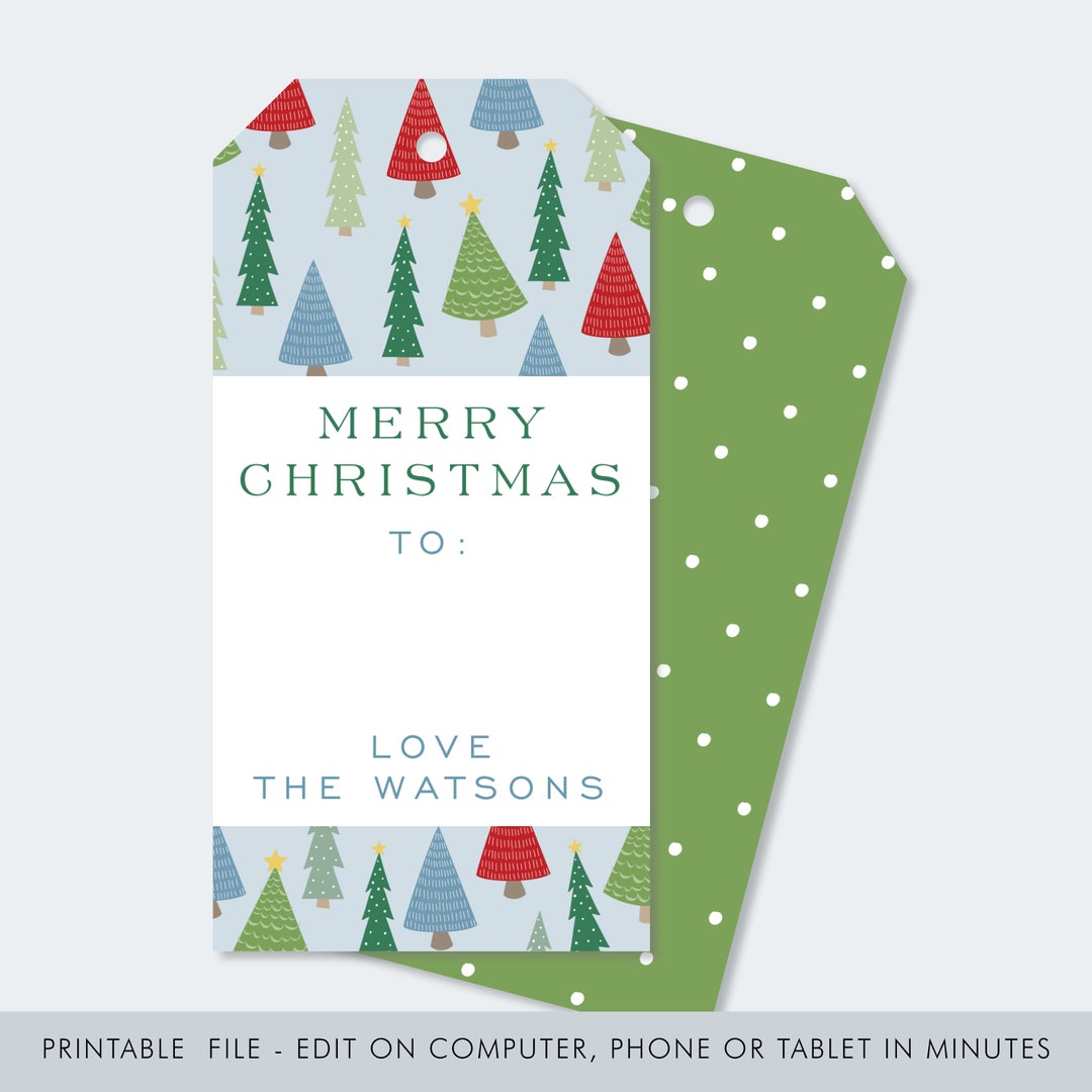 Printable Christmas Gift Tag / Christmas Tree Tag / Instant Download