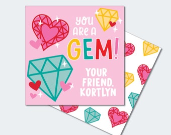 Printable Gem Valentine / Ring Pop Valentine Printable / Printable Ring Pop Valentine / Valentine Gift Tag / INSTANT DOWNLOAD