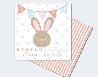 Printable Hoppy Easter Printable / Easter Bunny Tag / Easter Tag / Hoppy Easter Gift Tag / Editable Easter