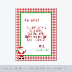 Printable Santa Letter / Letter from Santa / Santa Stationery / Letter from the North Pole / Printable Letter from Santa