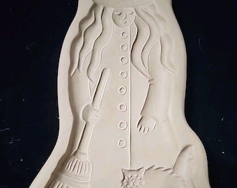 Vintage 1988 braune Tasche Cookie Art Mould Hexe Design
