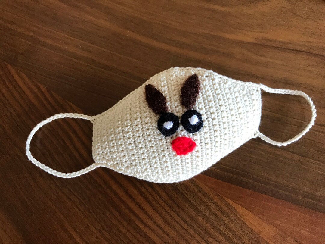 Crochet Bunny Child Mask Pattern, Ecru Cotton (PDF Pattern) - Etsy