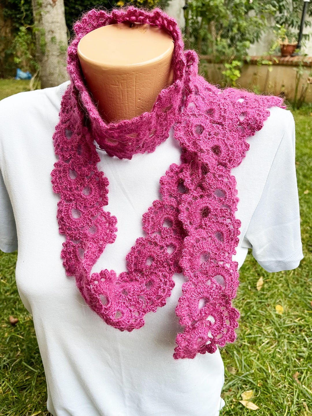 Crochet Flower Lace Scarf Pattern, Lacy Wrap Tutorial (PDF Pattern) - Etsy