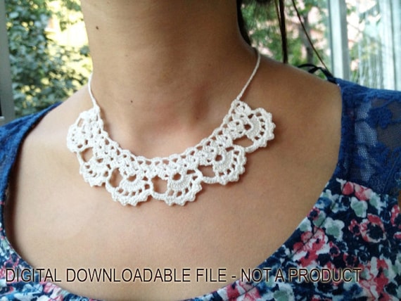 Crochet Necklace Pattern Crochet Pattern Wedding Necklace Lace Jewelry Necklace Pattern Flower Necklace Ecru Necklace Cotton Crochet Etsy Canada