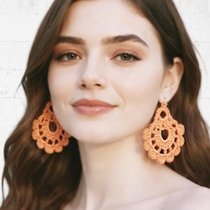 Crochet Flower Earrings Pattern: Easy Dangle Design (PDF Pattern)