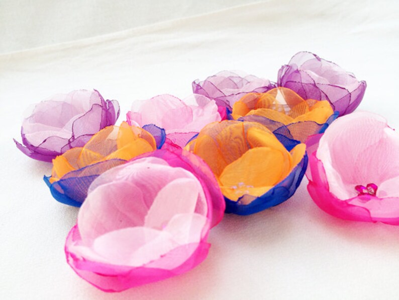 PDF Tutorial Organza Fabric Flower Make your own flowers Etsy