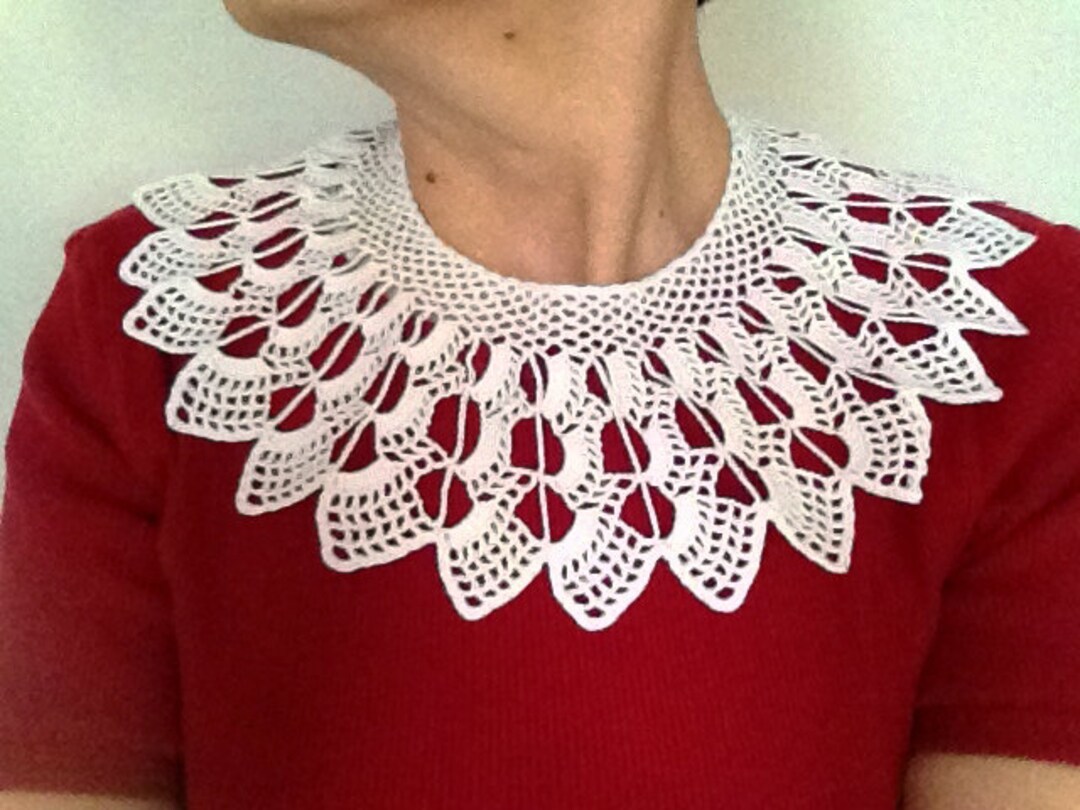 Crochet Pattern Collar Pattern Shoulder Wrap White Collar Etsy Canada